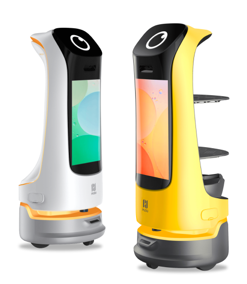 Los dos modelos de Kettybot: en blanco y amarillo