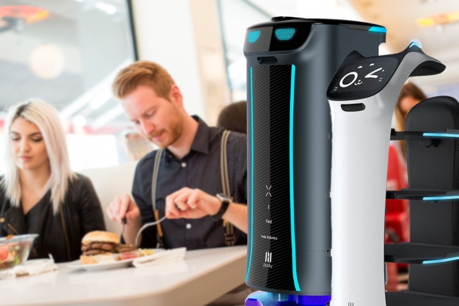 robots reparto de platos