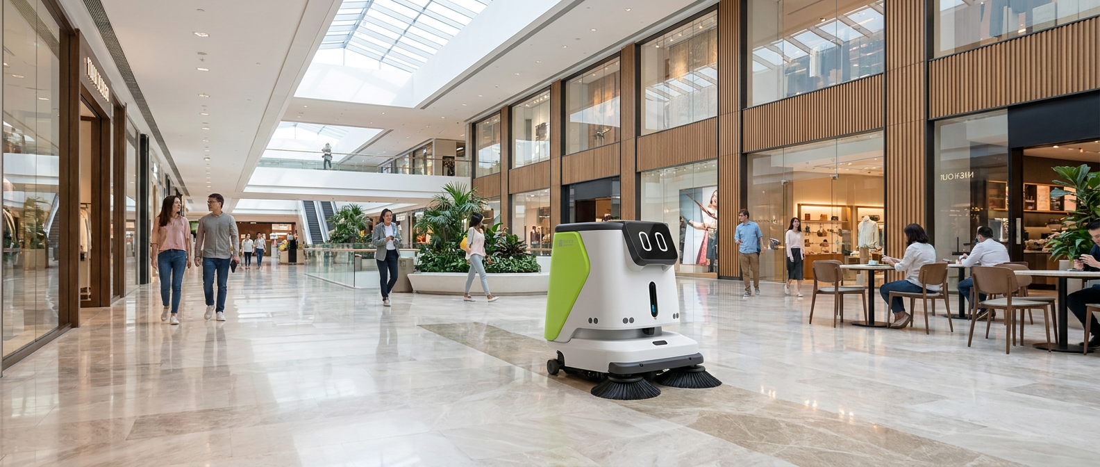 Robots de limpieza para centros comerciales para mantener limpias grandes superficies